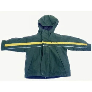 london fog reversible jacket Kids 3T 4T Green & Yellow Reverses To Fleece Jacket